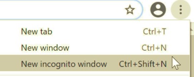 Usar el modo incógnito en Chrome