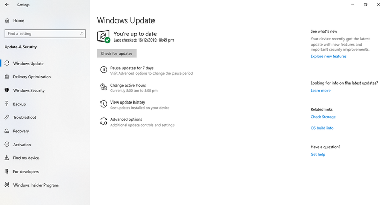 Actualización manual de Windows para recuperar controladores eliminados en Windows 10