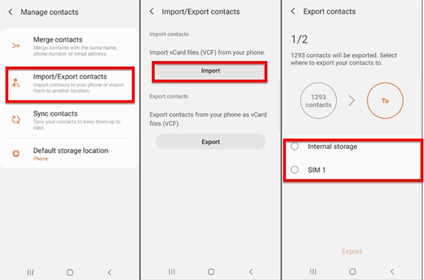 Transferir contactos entre teléfonos Android manualmente