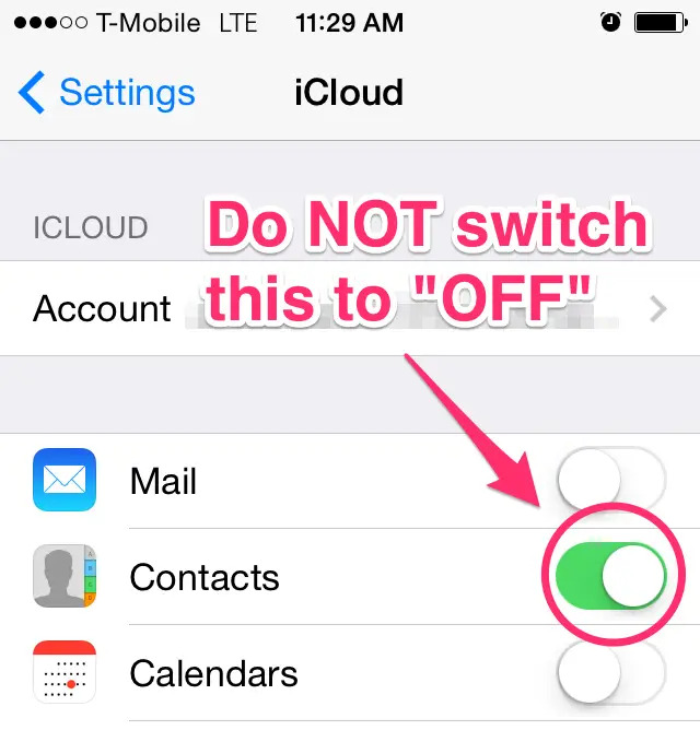 Hacer una copia de seguridad de los contactos en el iPhone a través de iCloud