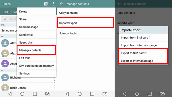 Exporte contactos de Android a CSV utilizando la aplicación de contactos integrada