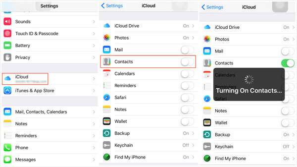Sincronizar contactos de iPhone a iCloud