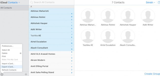 Cómo exportar contactos de iPhone a través de iCloud