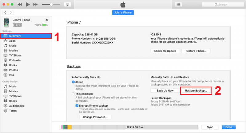 Recupere fotos borradas permanentemente de iPhone usando la copia de seguridad de iTunes