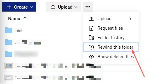 Rebobinado de Dropbox