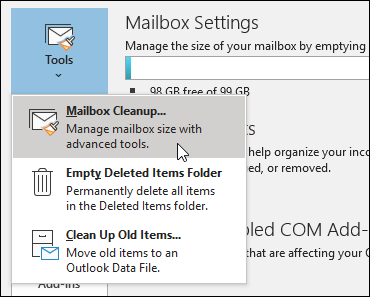 Consulte el tamaño del buzón para corregir Outlook. No se puede encontrar el archivo PST
