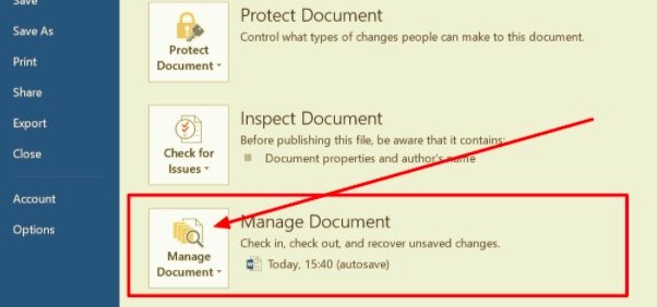 Recuperar archivos de MS Word de documentos recientes