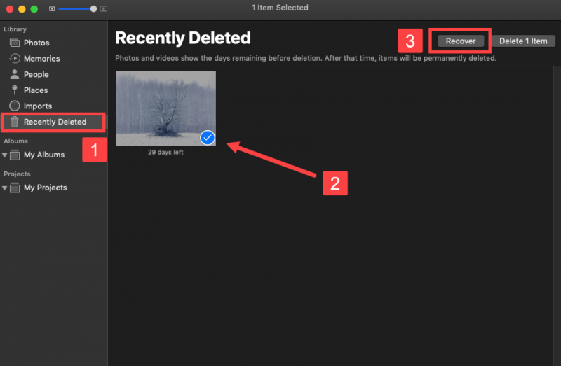 Recuperar fotos borradas en Mac desde la aplicación Fotos