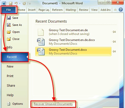 Recuperar archivos de Excel eliminados - Archivo guardado