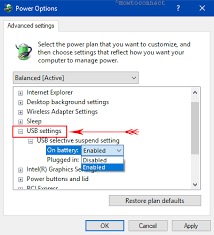 Reemplace la configuración de suspensión selectiva de USB para reparar el dispositivo USB que funciona mal Windows 10
