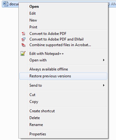 Métodos de recuperación de documentos de Word: restaurar versiones anteriores