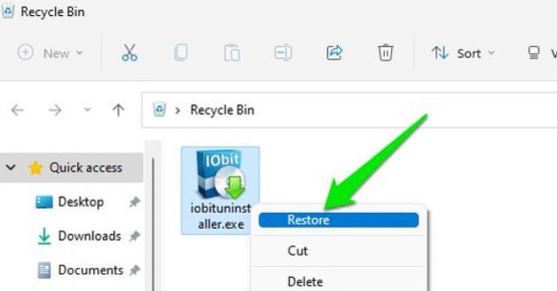 Recuperar archivos EXE perdidos usando la Papelera de reciclaje en Windows