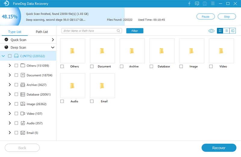Utilice el software de recuperación de documentos para escanear y mostrar los archivos