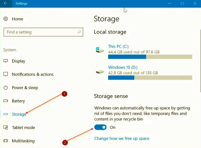 Desactive Storage Sense para detener la eliminación automática de archivos en la papelera de reciclaje