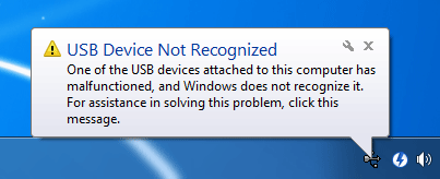 Causas del error de USB no reconocido