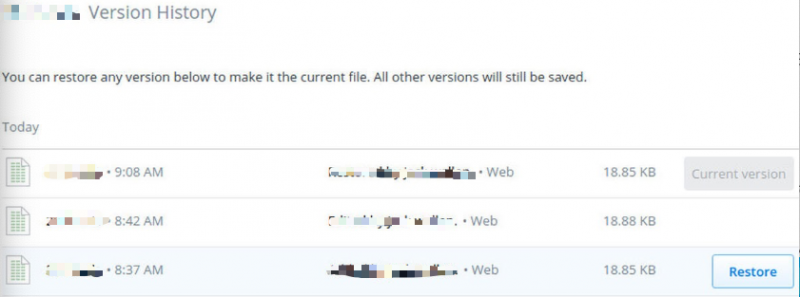 Restaurar a versiones anteriores de Dropbox
