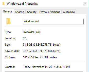 Verifique las carpetas de Windows.old para reparar la actualización de Windows 10 borró mi disco duro