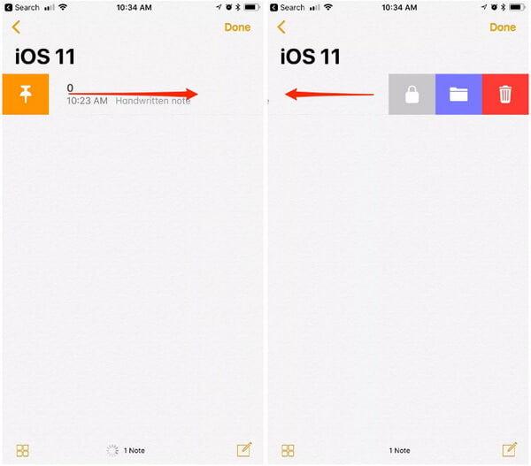 Notas de bloqueo de iOS 11