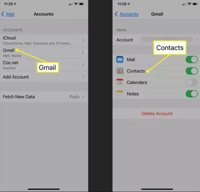 Use Gmail para transferir contactos de iPhone a iPhone