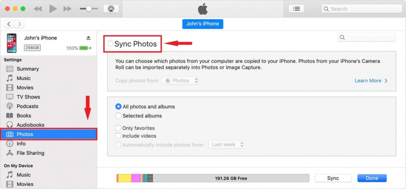 Transferir iPhone GIF a Mac a través de iTunes