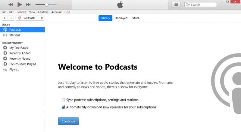 Escuche los podcasts de iTunes en Android