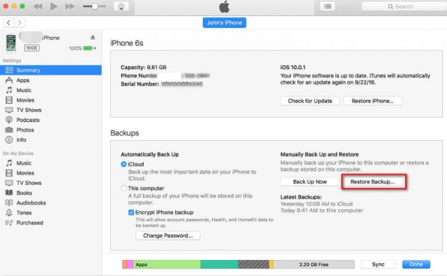 Cómo borrar iPhone con pantalla rota usando iTunes