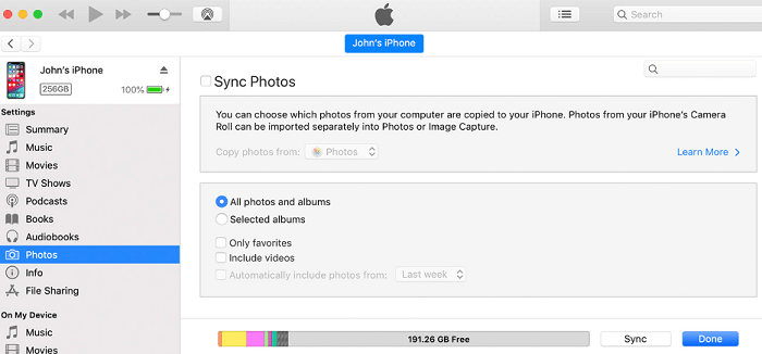 Extrae fotos de iPhone a través de iTunes
