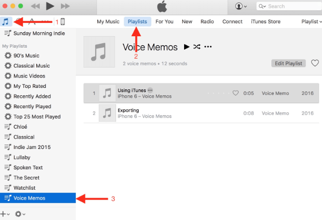 Encuentra notas de voz en iTunes