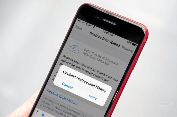 La restauración de WhatsApp desde iCloud no funciona