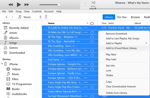 Transfiere música de iTunes a iPhone a través de iCloud Drive