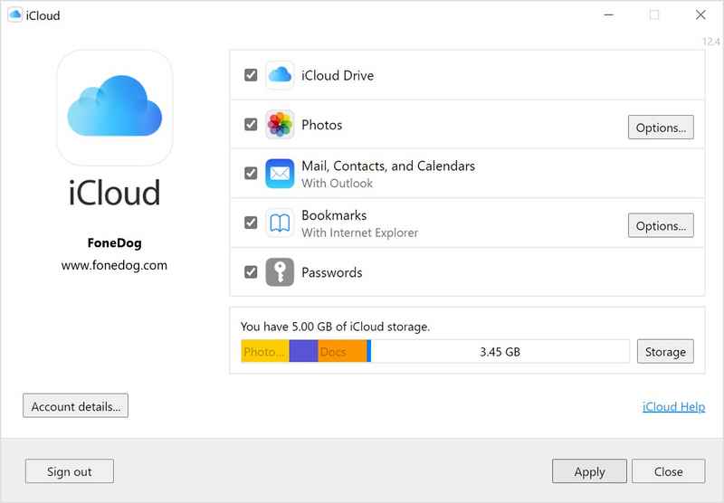 Comprobando si apareció el almacenamiento de iCloud comprado