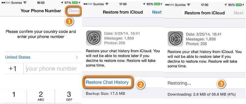 Extrae WhatsApp de iPhone usando iCloud