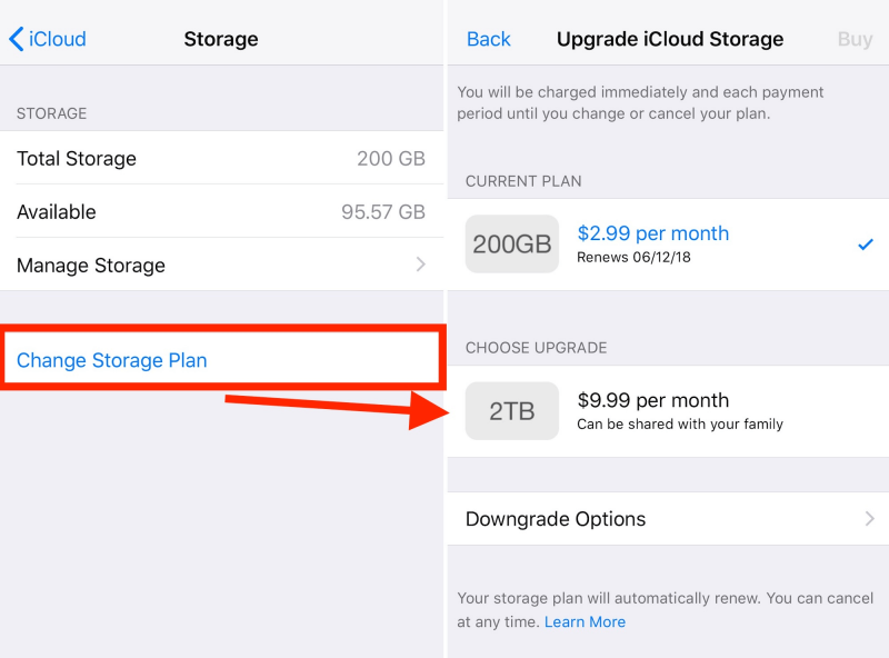 Actualice su almacenamiento de iCloud para solucionar cuando las fotos no se cargan en iCloud