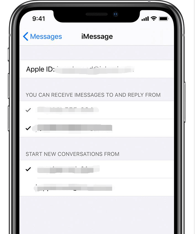 Verifique la dirección de correo electrónico de iMessage