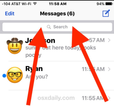 Buscar iMessages por fecha en iOS