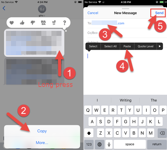 Imprimir conversaciones de iMessage usando el correo electrónico