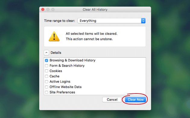 Borrar las cookies de Firefox