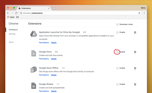 Solucionar problemas de Chrome Eliminar extensiones
