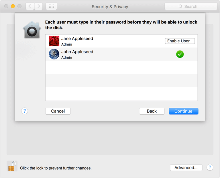 Seguridad de Osx Elcapitan Seguridad Usuarios de Filevault