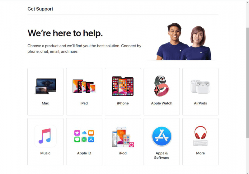 Póngase en contacto con los servicios de Apple para arreglar el iPhone 8 atascado en el logotipo de Apple