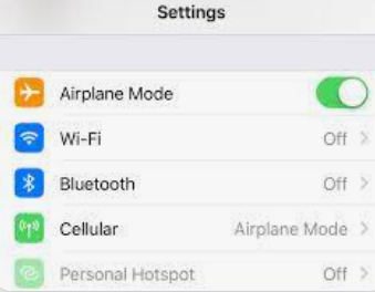 Toggle Airplane Mode Off