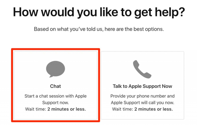 Formas de solucionar el problema "La foto de iCloud no se carga": póngase en contacto con el soporte técnico de Apple