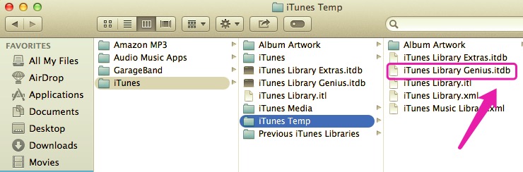 Elimine la base de datos Genius para corregir el error 13010 de iTunes