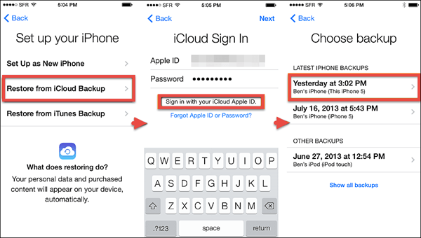 Restaurar las conversaciones de Whatsapp desde Icloud Backup