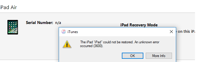 Itunes Error 3600