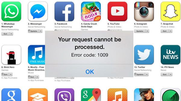 Error de Iphone 1009