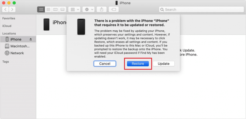 Usar iTunes para arreglar el iPhone XR no se enciende