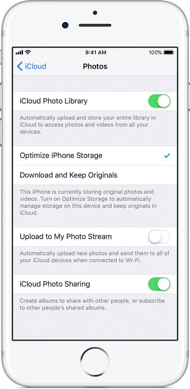 Transfiera fotos de iPhone a la unidad flash desde iCloud.com