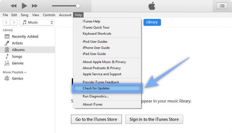 Instale la última actualización de iTunes para deshacerse del error de error de sincronización del iPhone