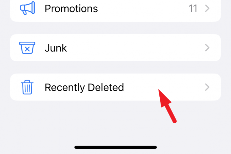 Recuperar mensajes eliminados recientemente en iPhone usando la carpeta Eliminados recientemente
